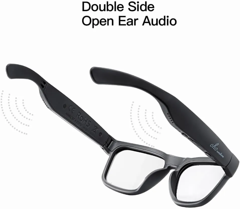 OhO Smart Glasses,Polarized Sunglasses with Bluetooth Speaker,Athletic/Outdoor UV Protection and Voice Control,Unisex(Transitional Blue Light Lens)
