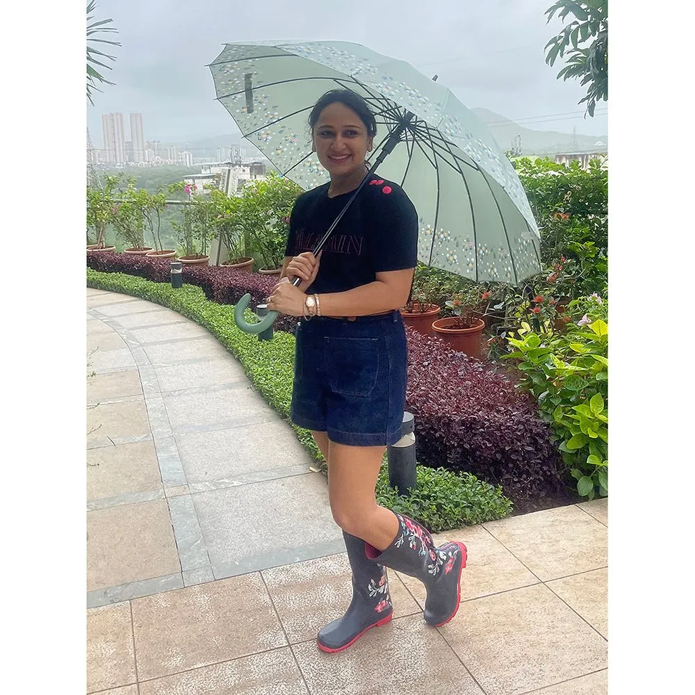 Olive Floral border Style Umbrella for Teens and Adults