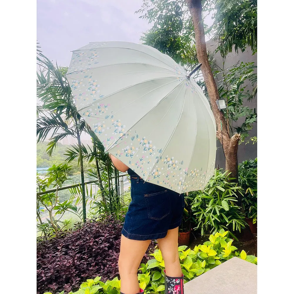 Olive Floral border Style Umbrella for Teens and Adults
