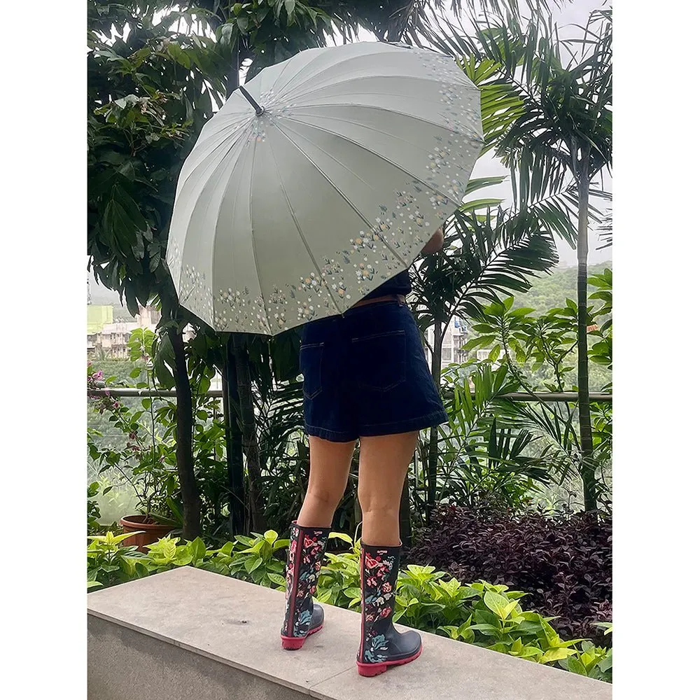 Olive Floral border Style Umbrella for Teens and Adults