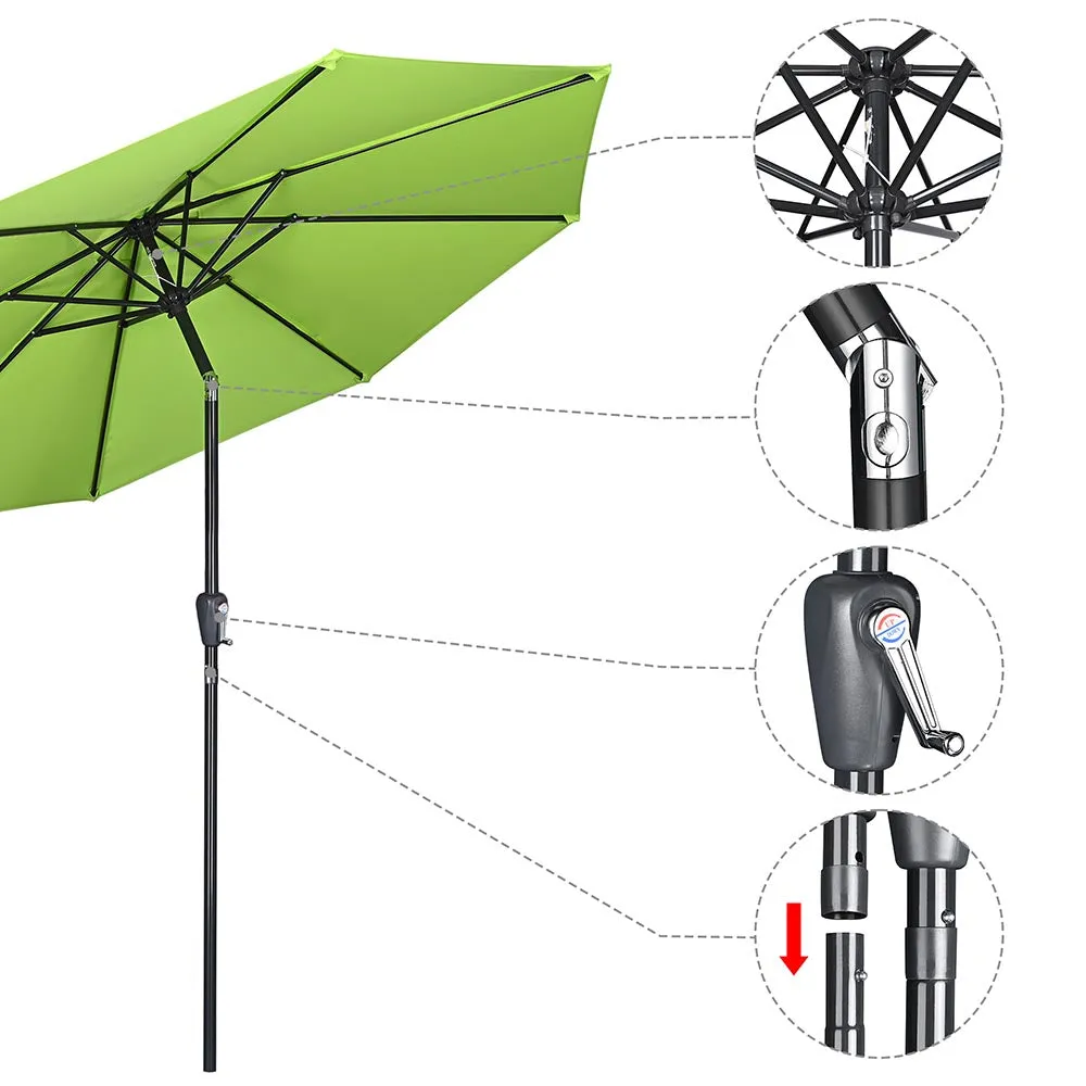 Patio Umbrella Tilt 10ft 8-Rib 220 gsm Canopy UV50 