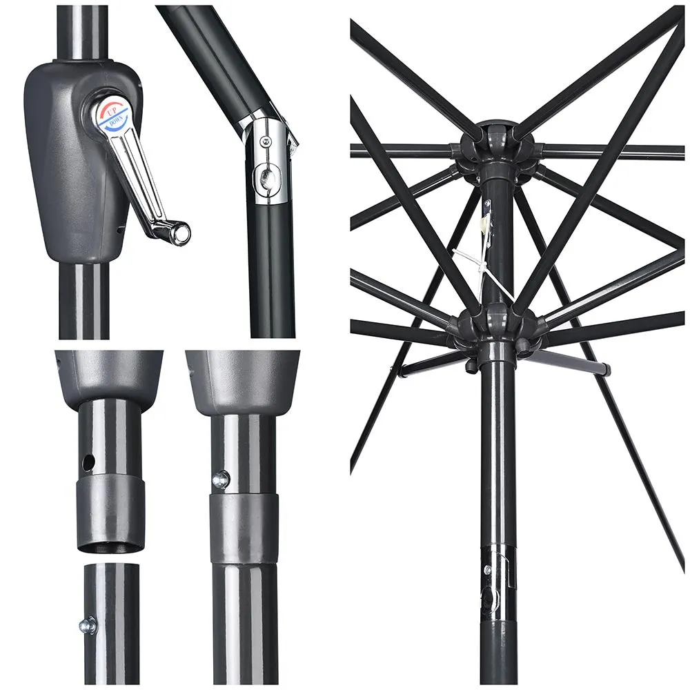 Patio Umbrella Tilt 10ft 8-Rib 220 gsm Canopy UV50 