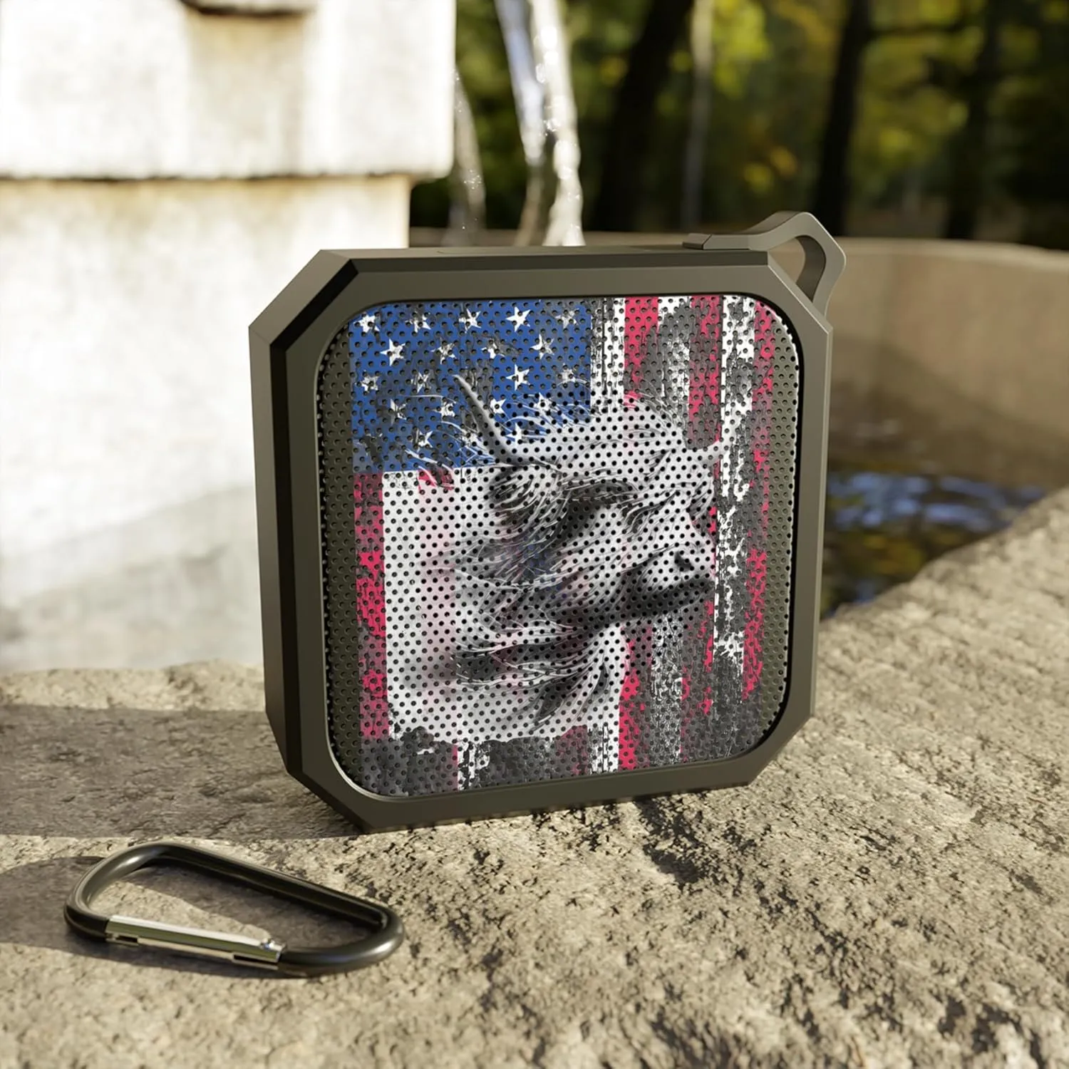 Patriotic Highland Cow Outdoor Bluetooth Speaker