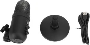 PC Gaming Mic, USB Condenser Microphone for Podcasting Video Streaming with Colorful Lights, Volume Control, 192KHz Sampling Rate - Shock Mount