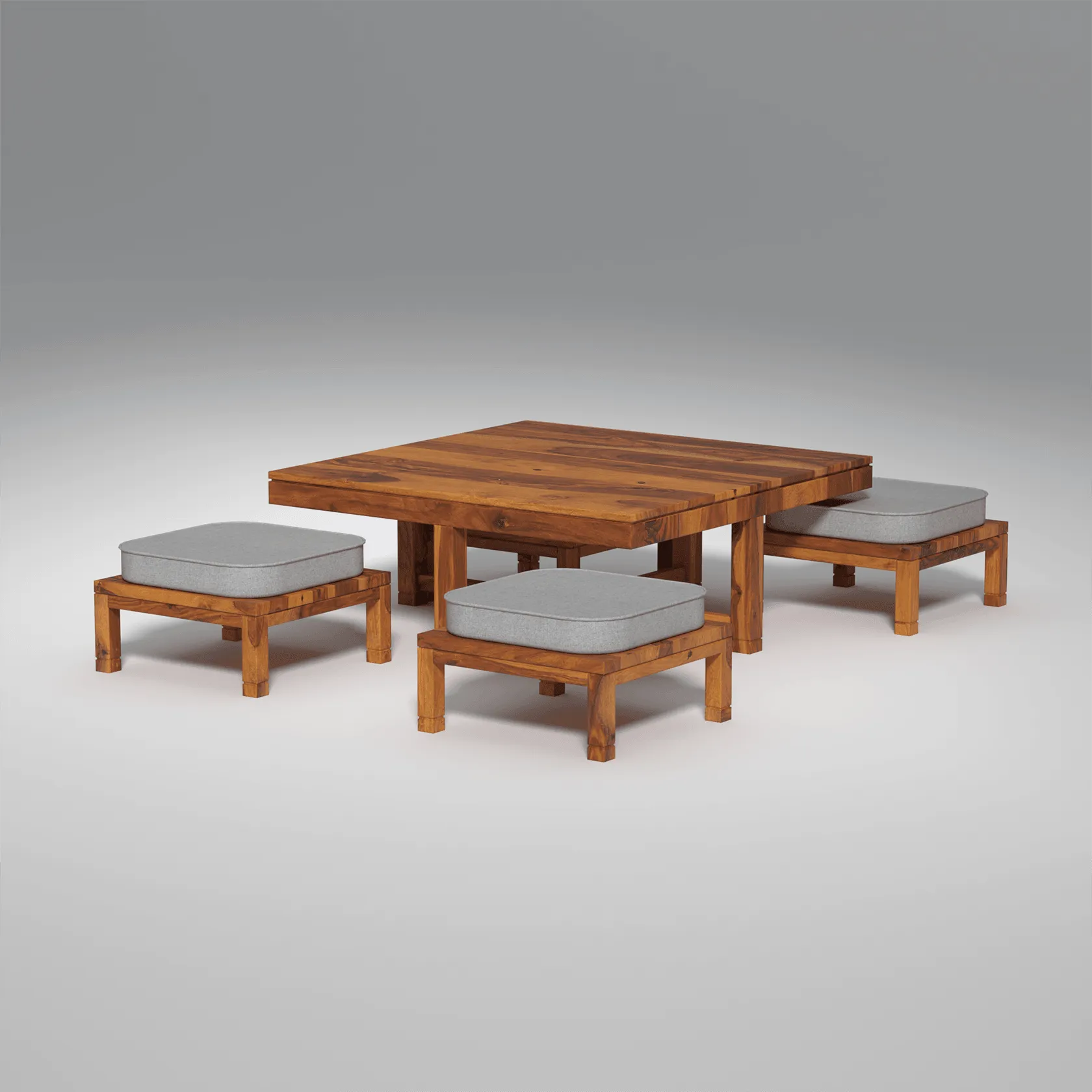 Phin Sheesham Wood Coffee Table in Light Honey Finish