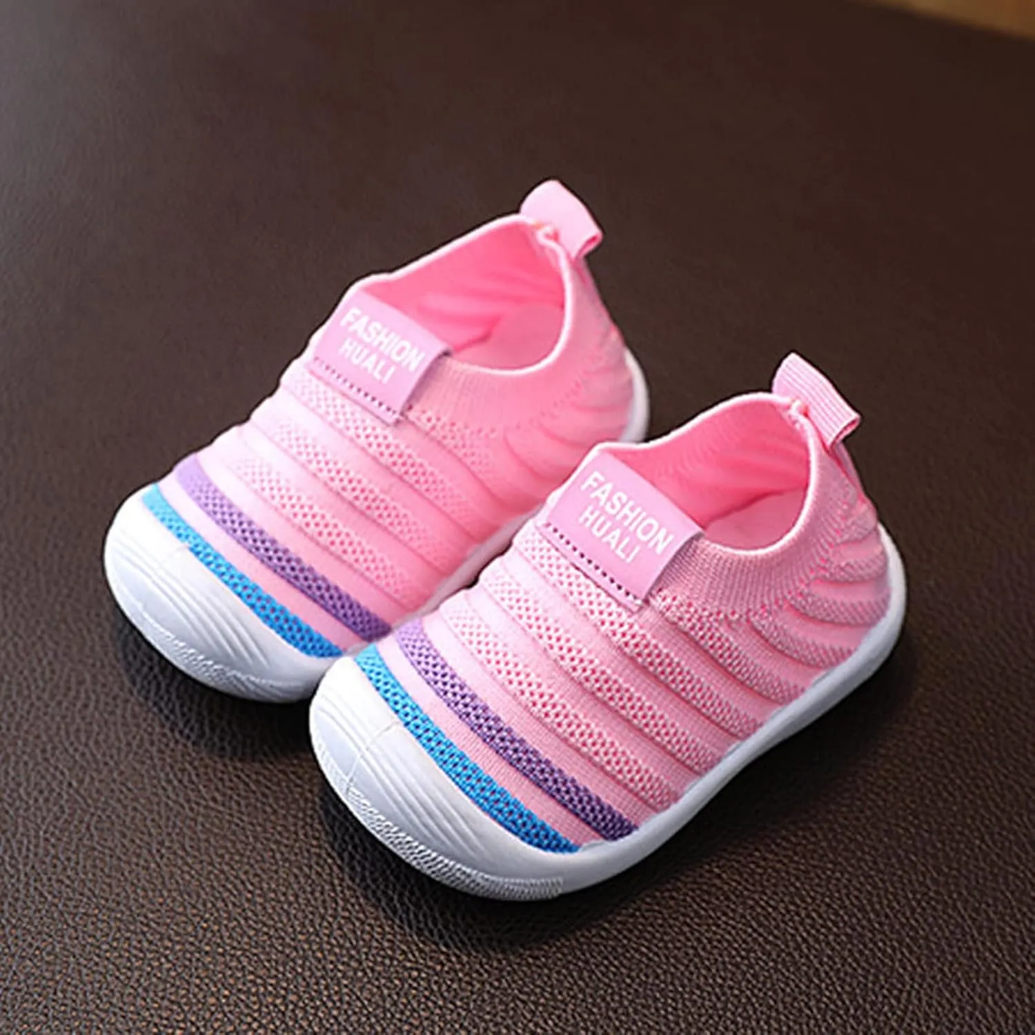 POLG Baby First-Walking Shoes Toddler Infant Boys Girls Soft Sole Non Slip Cotton Mesh Breathable Lightweight TPR Sneakers