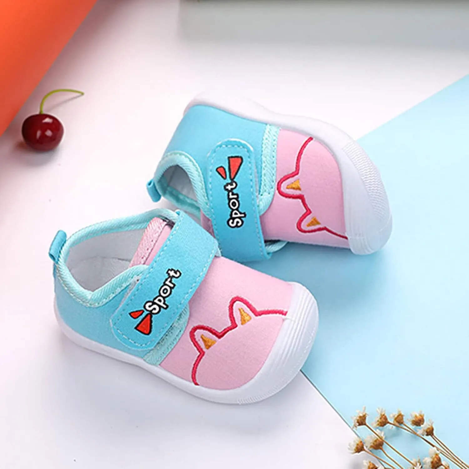 POLG Unisex Baby Boys Girls Sneakers Lightweight Soft Anti-Slip Sole Newborn Infant First Walkers Canvas Shoes 0-24Months