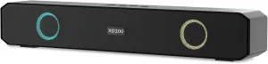 Portable Wireless Speaker Home Bluetooth Sound Bar with Multi-Color Flashing Lights Compatible for PC, Laptop, Smartphones (Black)