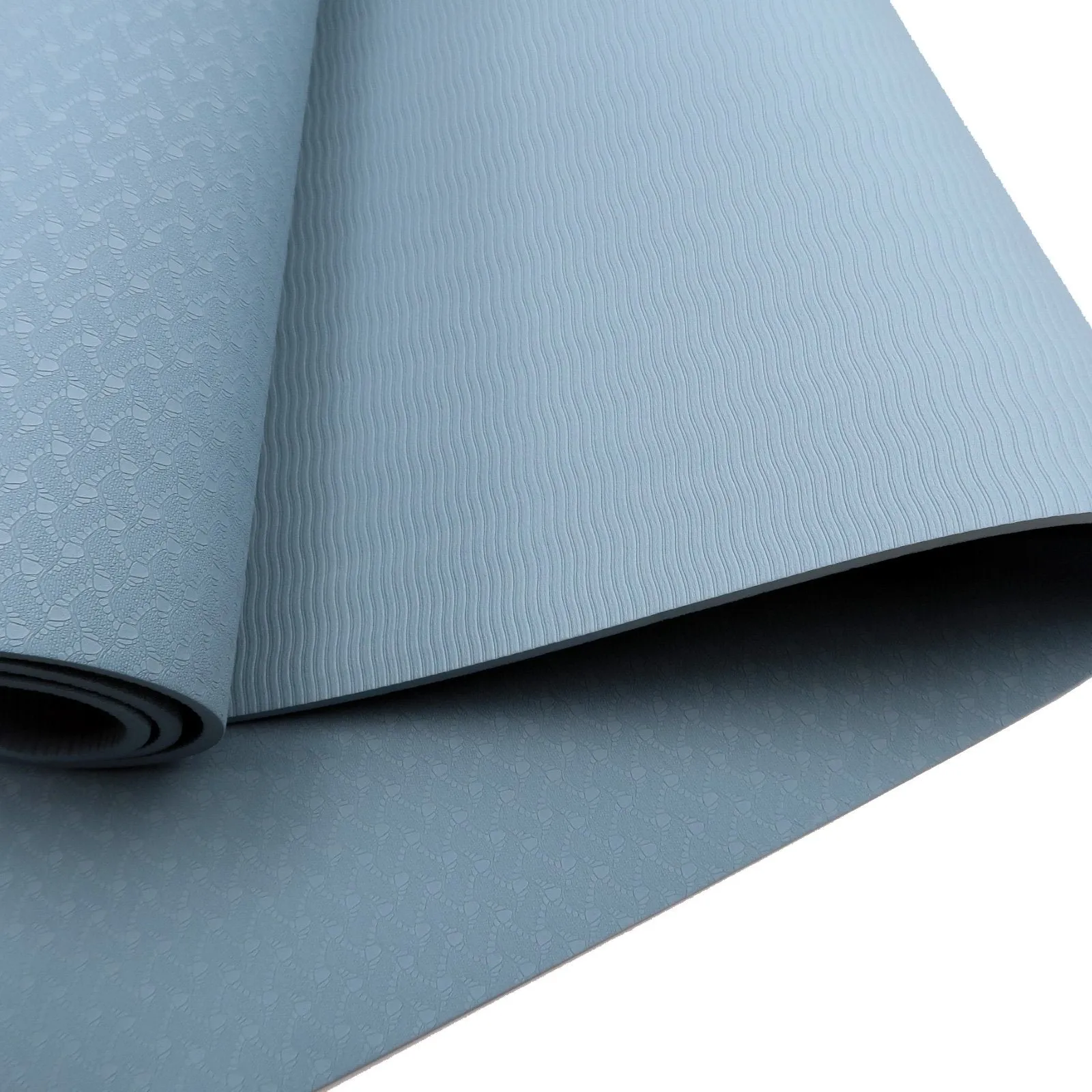 Powertrain TPE Yoga Pilates Exercise Mat 6mm - Sky Blue