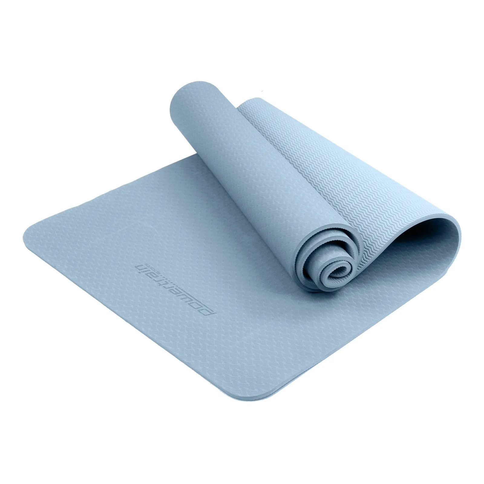 Powertrain TPE Yoga Pilates Exercise Mat 6mm - Sky Blue