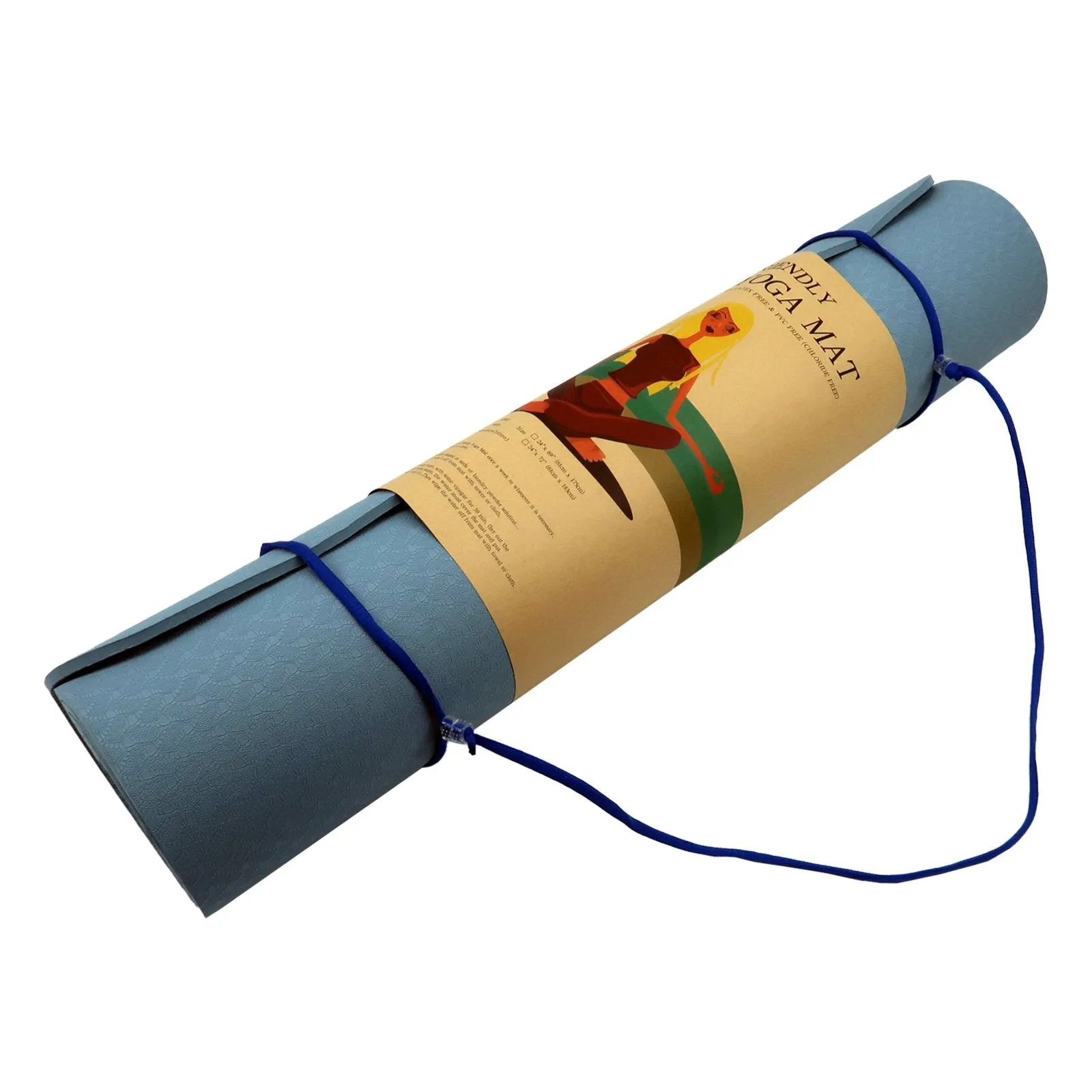 Powertrain TPE Yoga Pilates Exercise Mat 6mm - Sky Blue
