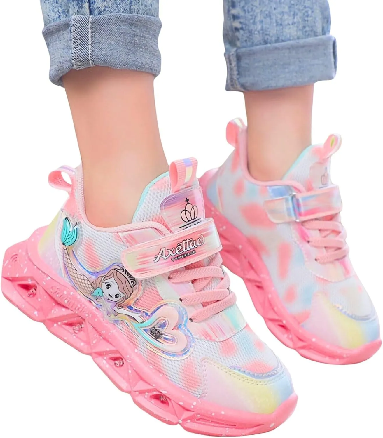Princess Sneakers for Girls Light Up Shoes Zapatos para Nias Baby Toddler Shoes Birthday Tenis para Nias Xmas