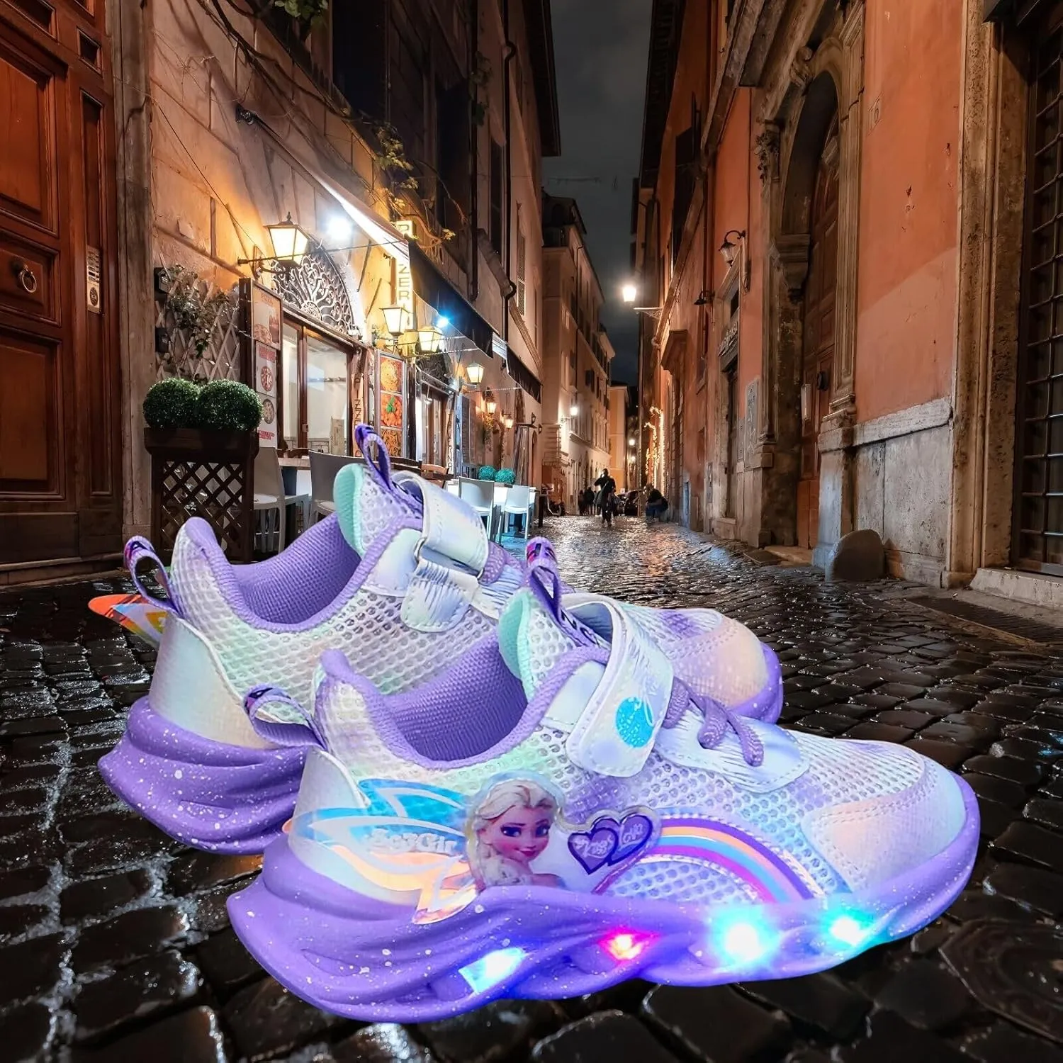 Princess Sneakers for Girls Light Up Shoes Zapatos para Nias Baby Toddler Shoes Birthday Tenis para Nias Xmas