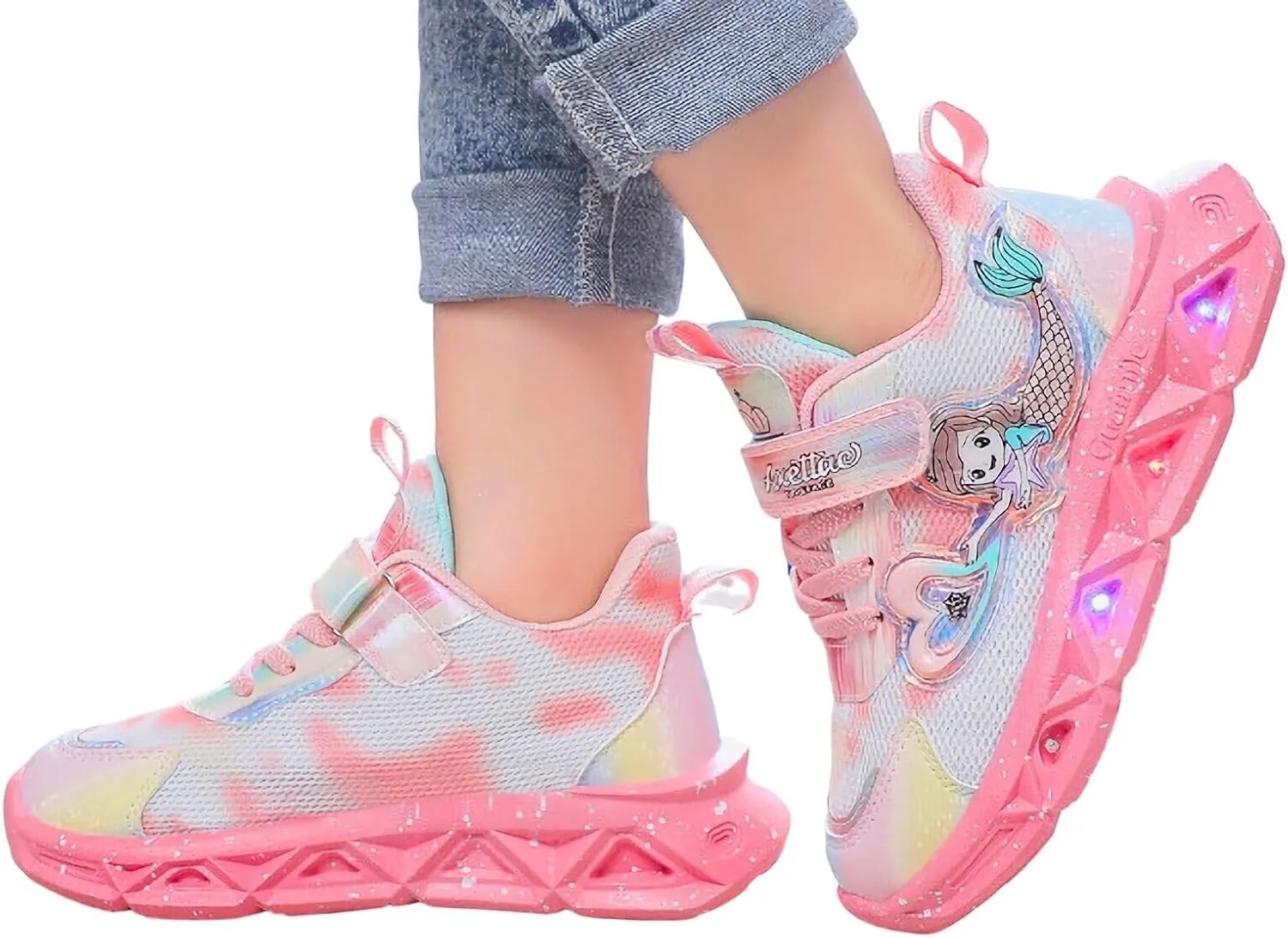 Princess Sneakers for Girls Light Up Shoes Zapatos para Nias Baby Toddler Shoes Birthday Tenis para Nias Xmas
