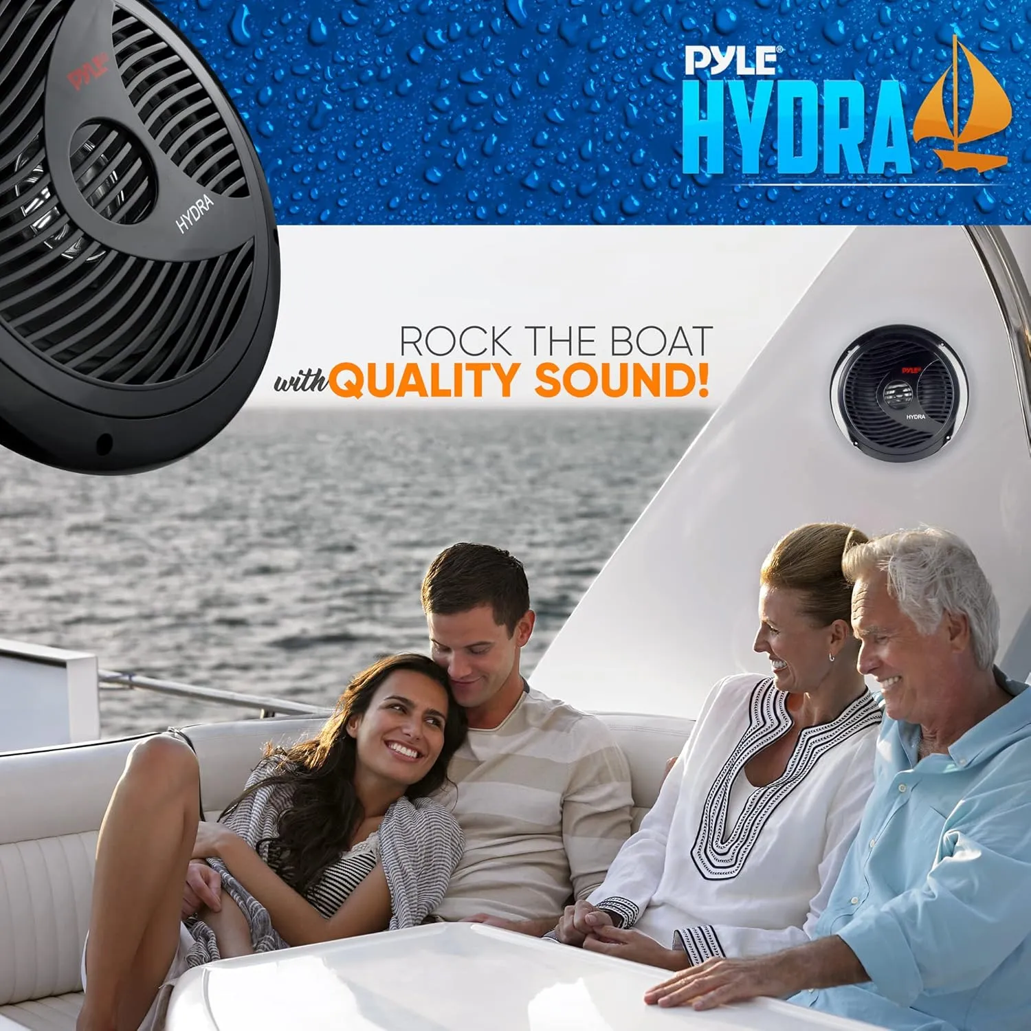 Pyle Marine Speakers, Boat Speakers, Marine Speaker - Dual 180W 4 Ohm, Waterproof, PP Cone, Rubber Surround, 20 Oz Magnet, 1.5" Voice Coil, Includes Speaker Wire & Mounting Hardware
