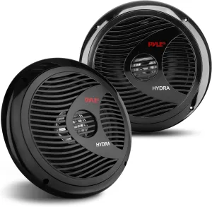Pyle Marine Speakers, Boat Speakers, Marine Speaker - Dual 180W 4 Ohm, Waterproof, PP Cone, Rubber Surround, 20 Oz Magnet, 1.5" Voice Coil, Includes Speaker Wire & Mounting Hardware