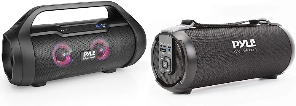 Pyle Wireless Portable Bluetooth Boombox Speaker - 500W 2.0CH Rechargeable Boom Box Speaker Portable Barrel Loud Stereo System with AUX Input/USB/SD/Fm Radio, 3" Subwoofer, Voice Control - PBMWP185