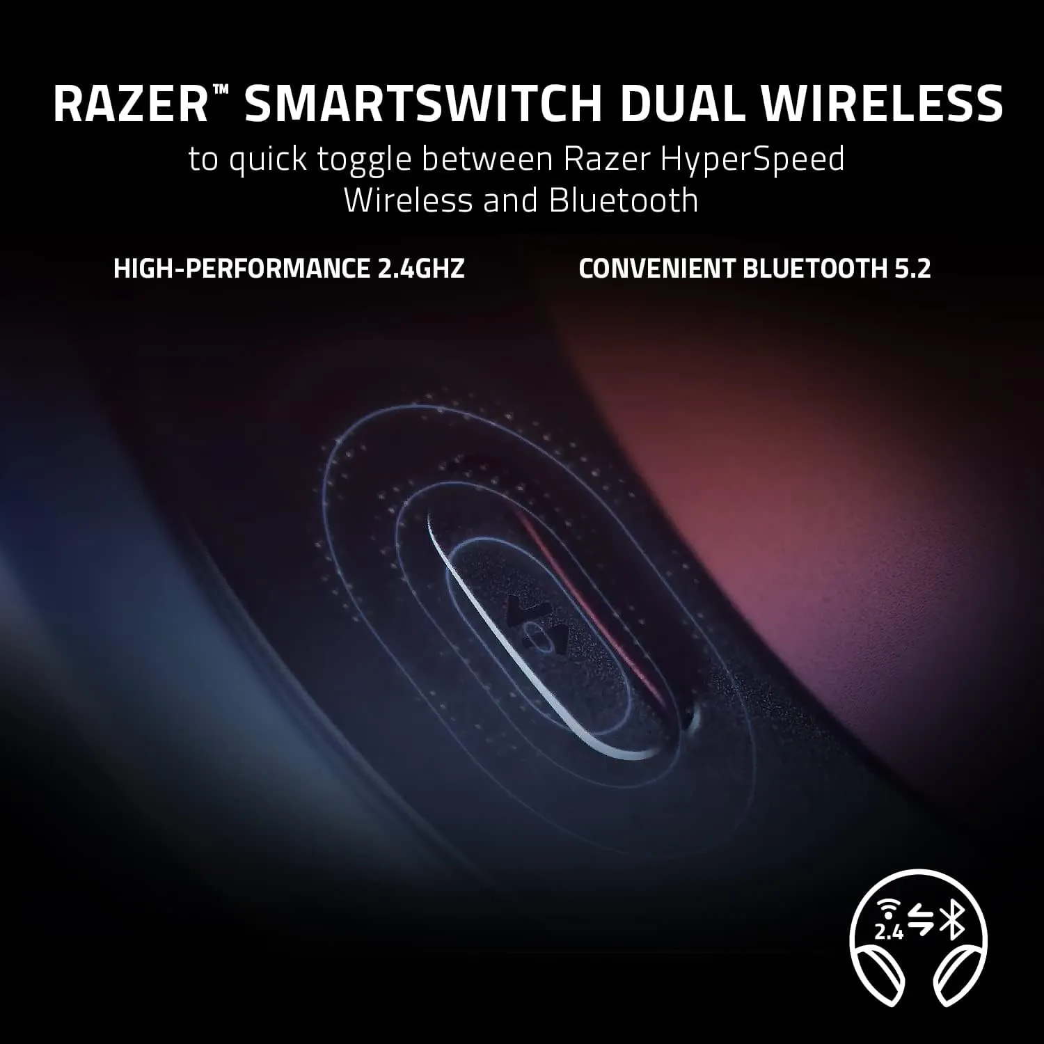 Razer Barracuda Wireless Gaming & Mobile Headset (PC, PlayStation, Switch, Android, iOS): 2.4GHz Wireless   Bluetooth - Integrated Noise-Cancelling Mic - 50mm Drivers - 40 Hr Battery - Black