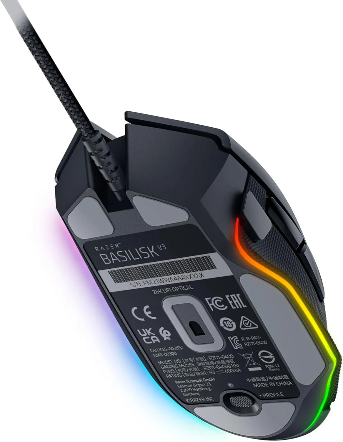 Razer Basilisk V3 - Ergonomic Wired Gaming Mouse