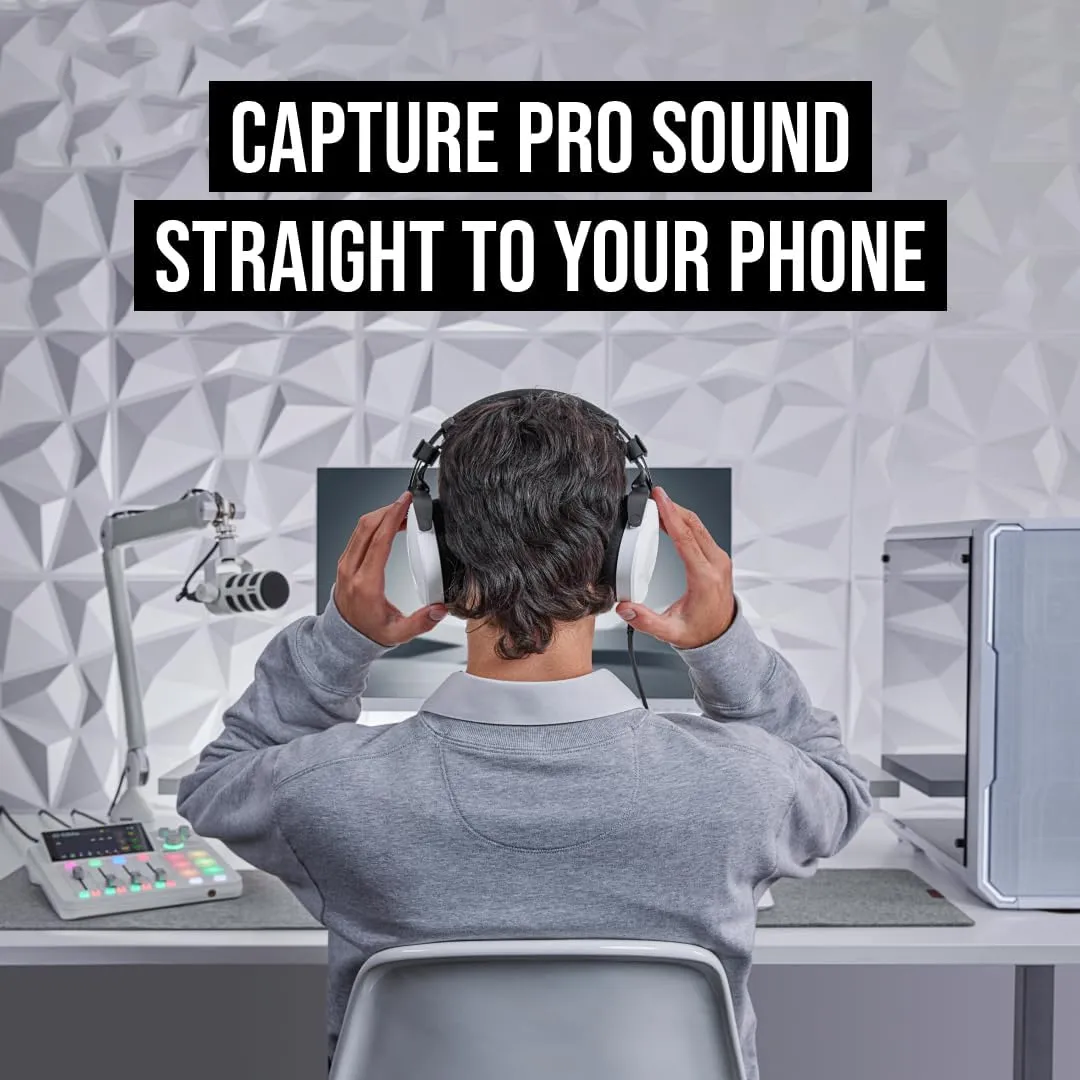 RDE PodMic USB Dynamic Broadcast Microphone with XLR and USB Connectivity for Podcasting, Streaming and Content Creation (White)