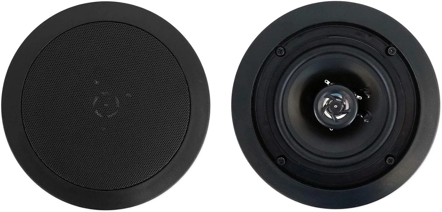 Rockville 2 CC525T Black 5.25" Commercial 70v Ceiling Speakers for Restaurant