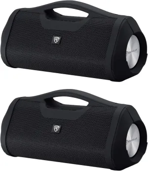 Rockville 2 RPB-XL Portable Bluetooth Wireless Stereo Linking Speakers Powerbank