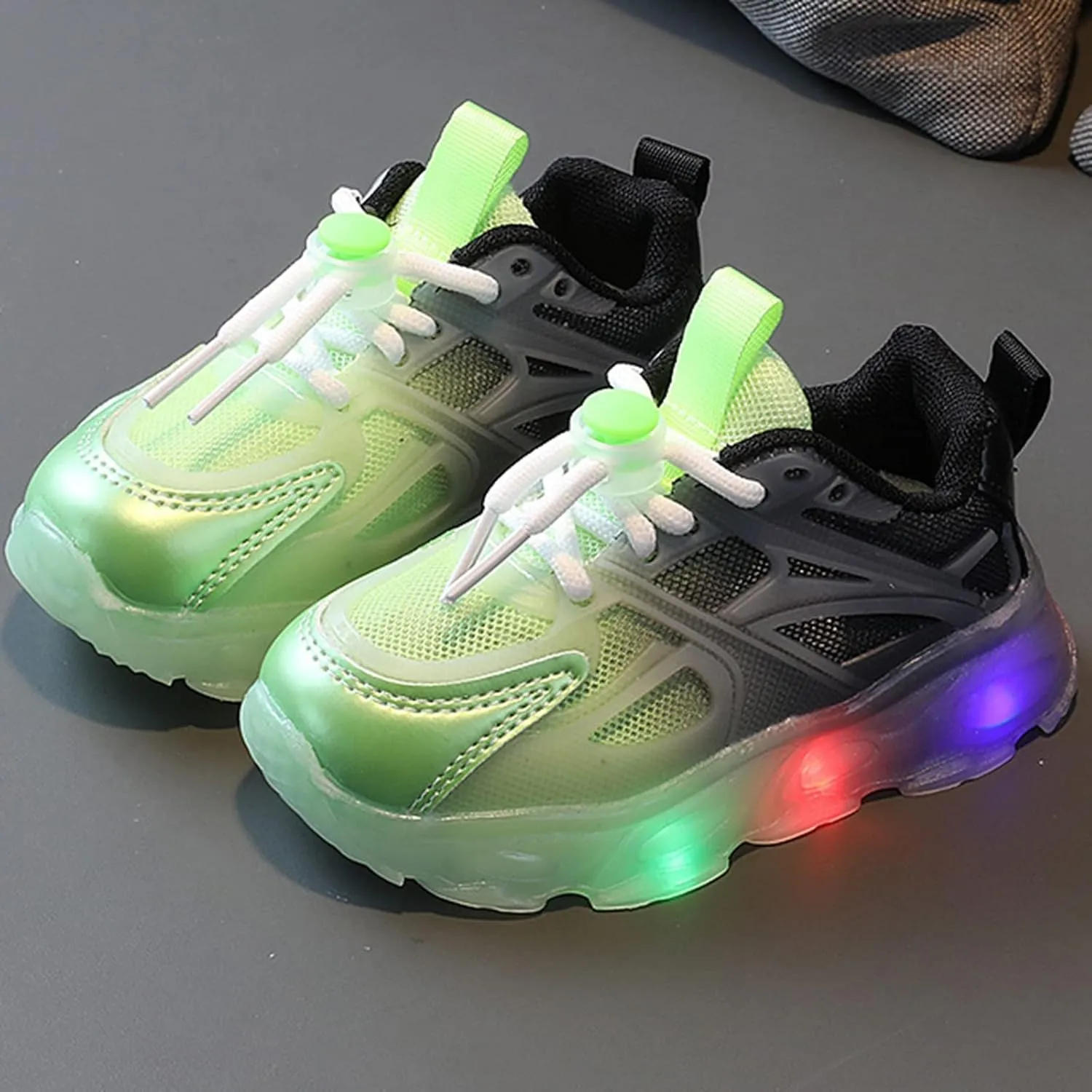 Running Shoes Toddler Light Up Gradient Shoes Kids Lightweight Non-Slip Light Sneakers Tie The Rope Sport Shoes
