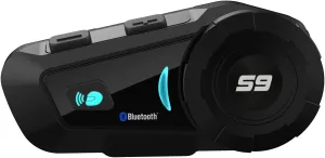 S-9 Motorcycle Helmet Bluetooth Headset 6 Riders Intercom, Bluetooth Motorcycle Headset with CVC Noise Cancellation, IP65 Waterproof/Handsfree/Voice Control