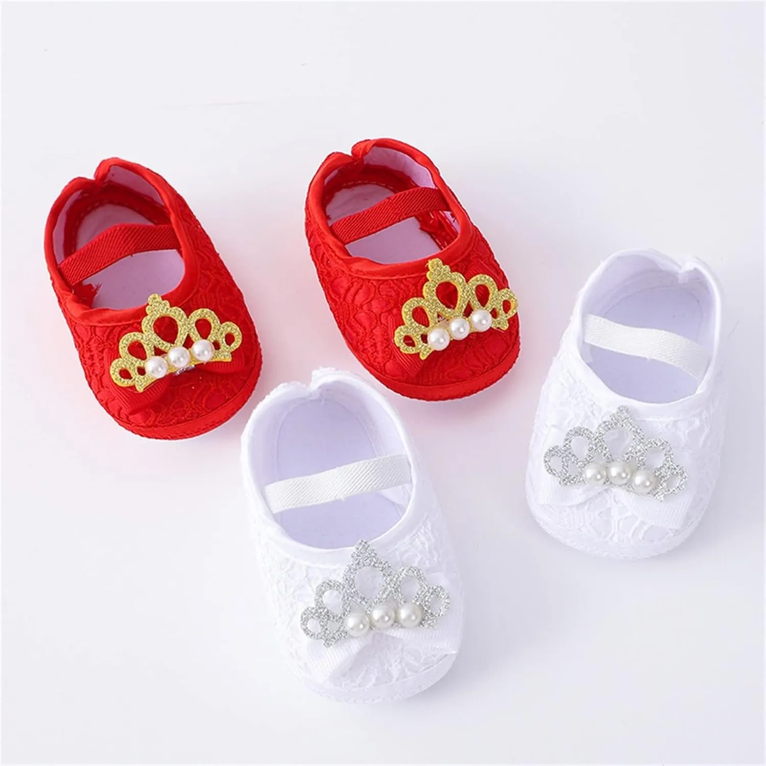 sfdgfhyf 0 to 9 Months Children Sneakers Baby Shoes Fashion Soft Sole Toddler Shoes Pearl Dress Flower Shoes Toddler