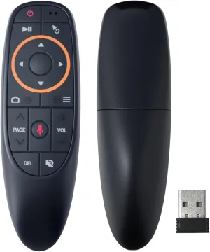 Shiarffe Air Mouse Remote Control, 2.4G Wireless, 6-Axis Gyroscope, IR Learning, Voice Control