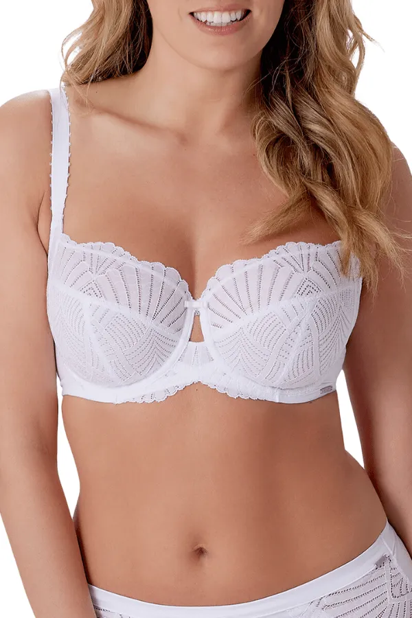 Sublime Lace Side Support Bra - White