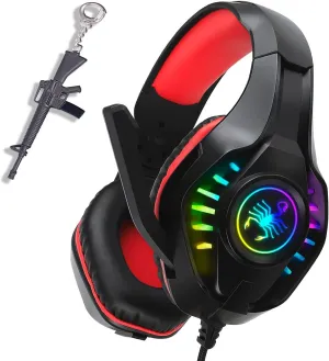 SVYHUOK Gaming Headset for New Xbox One PS4 PC Laptop Tablet with Mic, Over Ear Headphones, Noise Canceling, Stereo Bass Surround for Kids Mac Smartphones Cellphone  (red)
