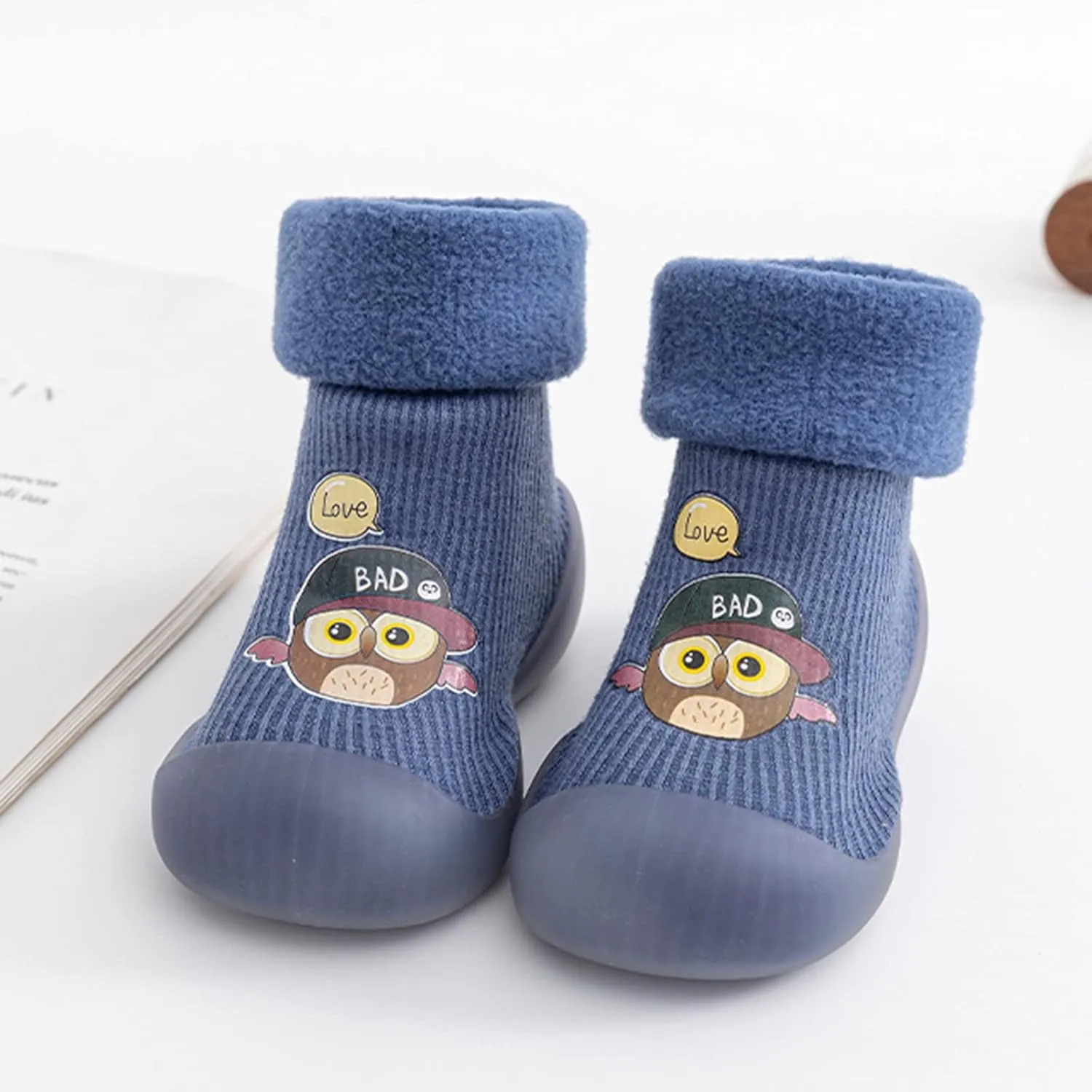 Tennis Shoes for Children Rubber Boys Girls Sole Toddler Knit Soft Warm Baby Stocking Shoes Socks Slipper Shoes