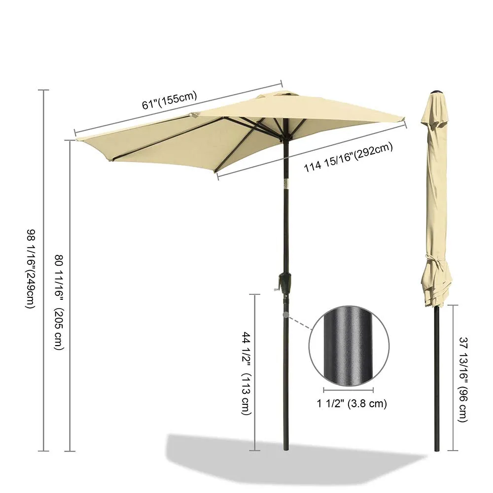 TheLAShop 10 ft Patio Half Umbrella Off The Wall Tilt