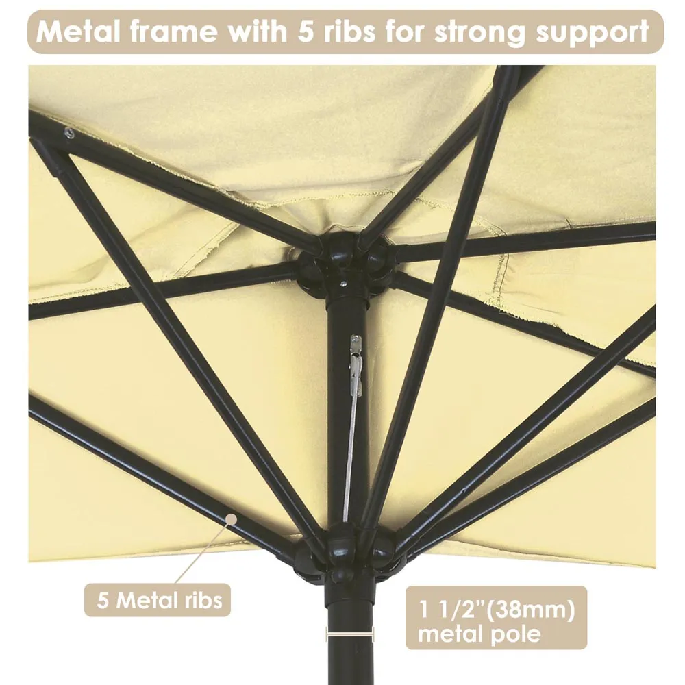 TheLAShop 10 ft Patio Half Umbrella Off The Wall Tilt