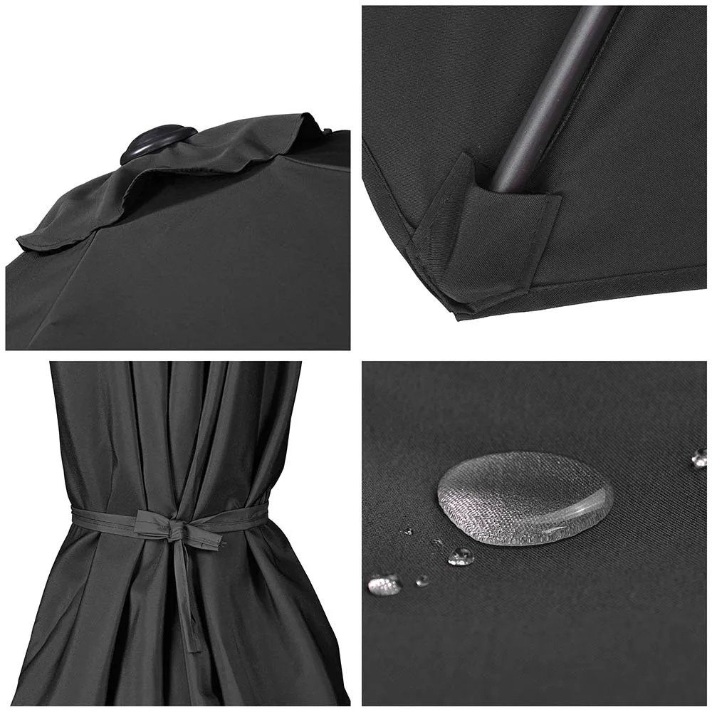 TheLAShop 7.5' 6-Rib Tilt Patio Umbrella Outdoor Umbrella Crank Lift