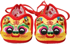 Tiger Style Shoes Mary Jane Shoes for 0-6 Month Chinese Style Handmade Baby Toddler Shoes Celebration Full Month