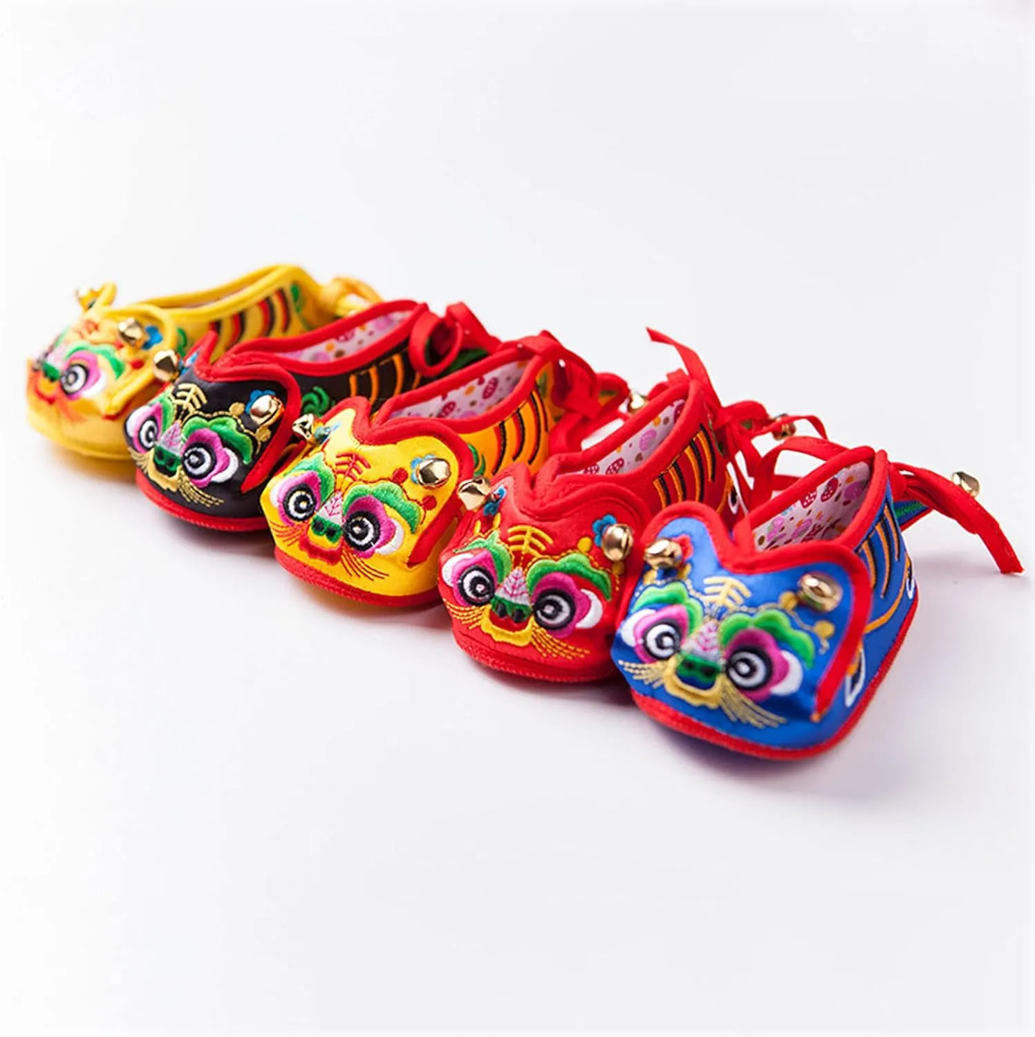 Tiger Style Shoes Mary Jane Shoes for 0-6 Month Chinese Style Handmade Baby Toddler Shoes Celebration Full Month