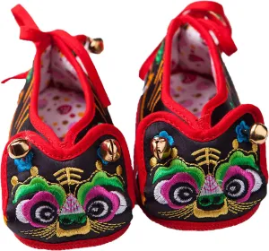 Tiger Style Shoes Mary Jane Shoes for 0-6 Month Chinese Style Handmade Baby Toddler Shoes Celebration Full Month
