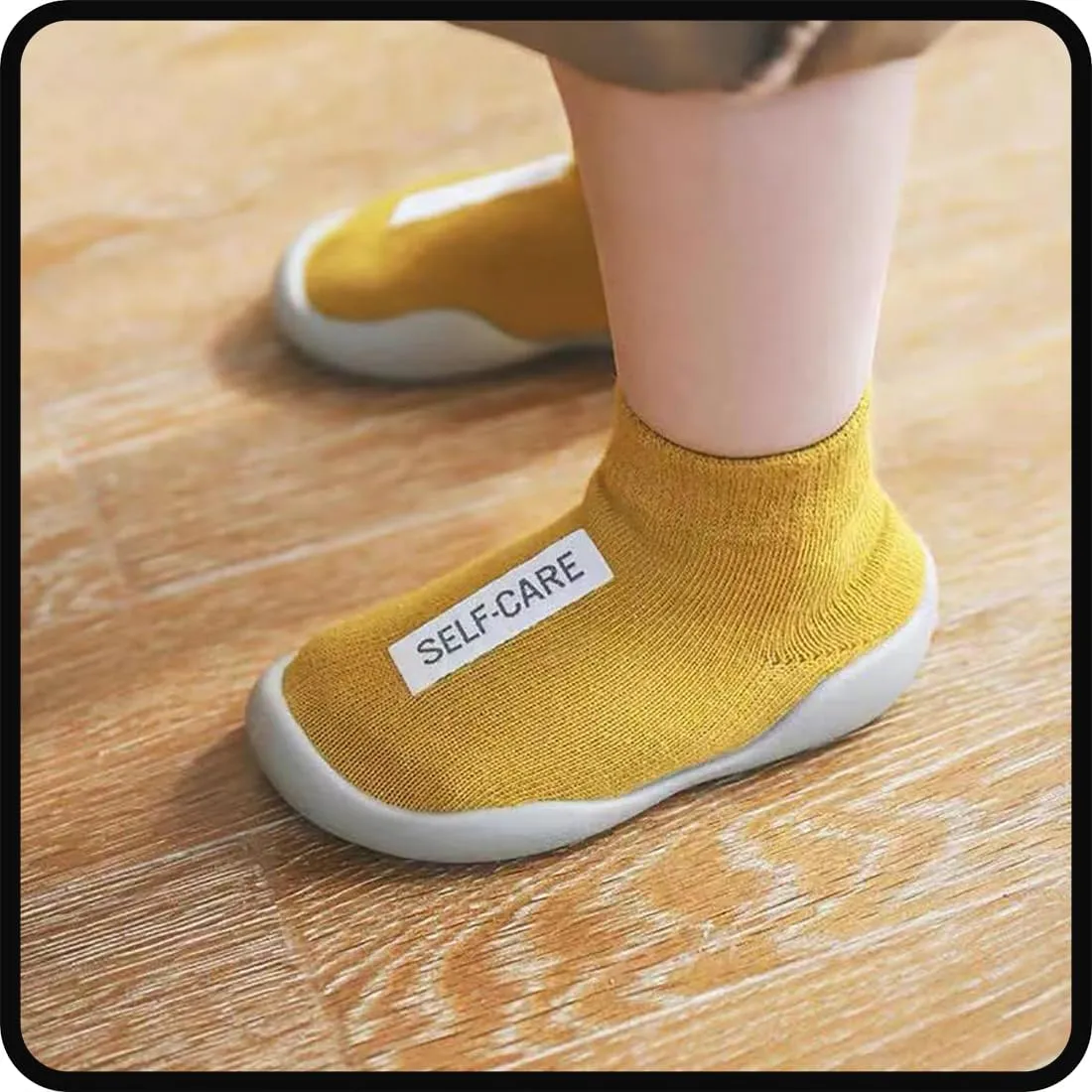 Tiny Explorings Baby Walking Shoes, Toddler Non-Slip Breathable Warm Elastic Sock Shoes for Baby Boy Girl 6-24 Months (Black, 18-24 Months Infant)