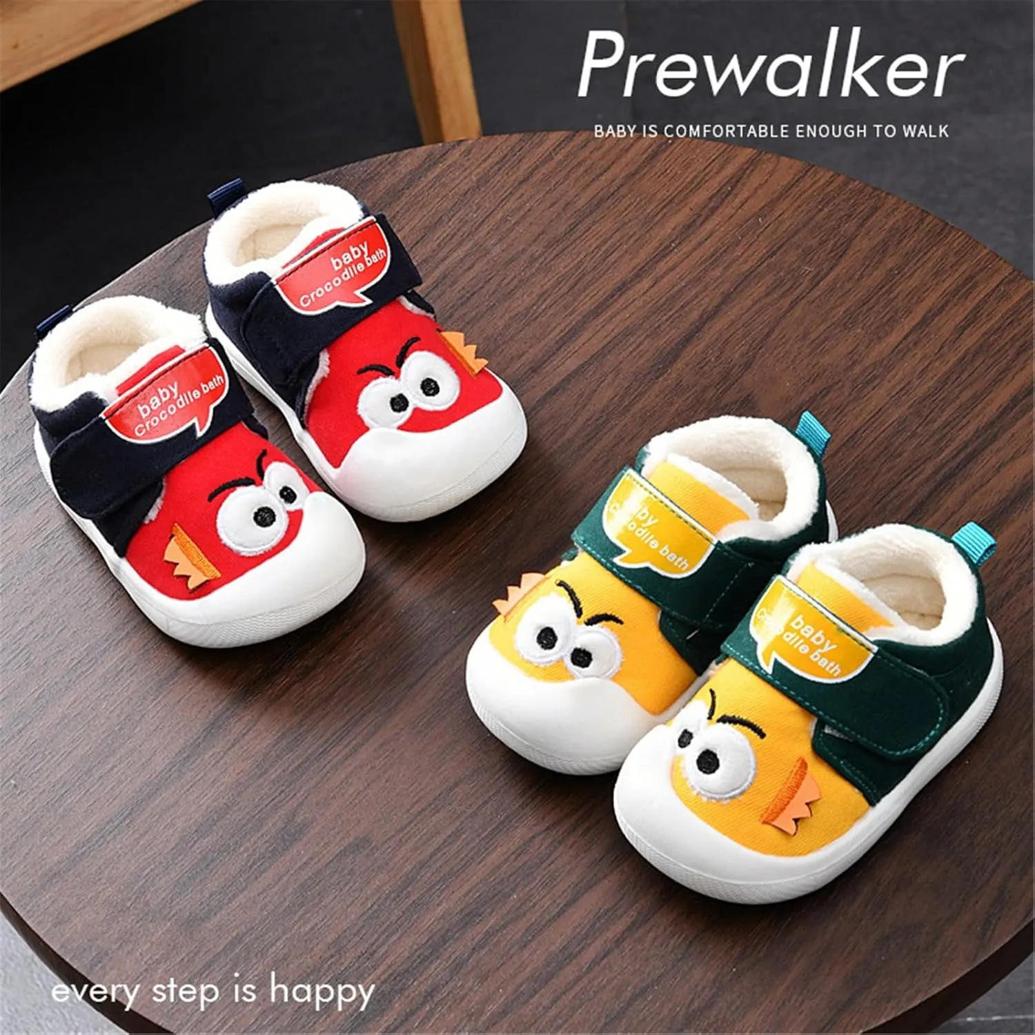 Toddler Baby Boy Girl Sneakers Fall and Winter Soft Sole Non Slip Padded Cotton Shoes Lightweight Boys Flexible Shoes