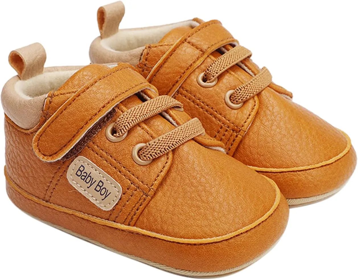 Toddler Baby Boys Girls Ankle Sneakers Soft Anti-Slip Sole PU Leather Newborn Prewalker First Walking Crib Sho