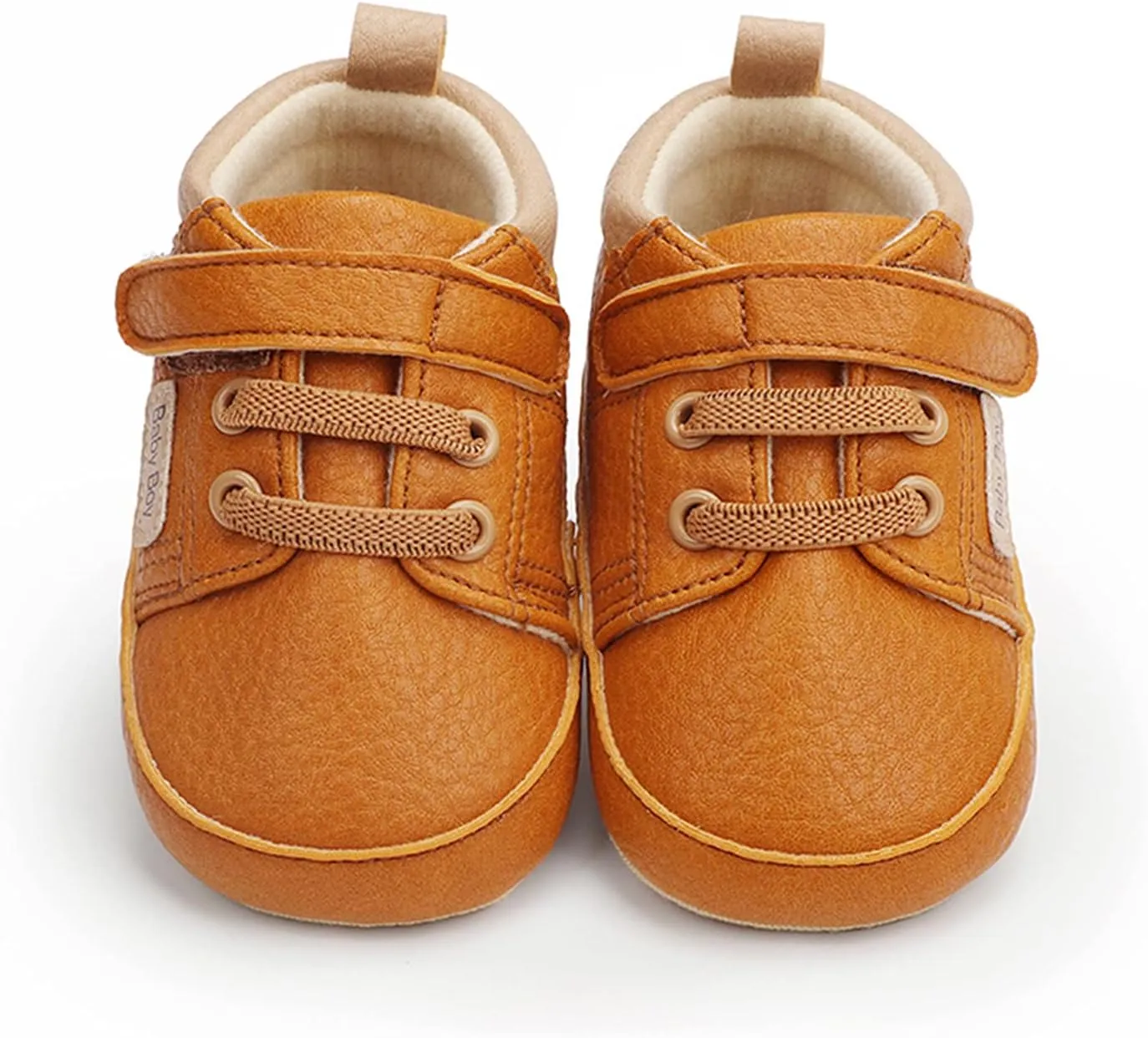 Toddler Baby Boys Girls Ankle Sneakers Soft Anti-Slip Sole PU Leather Newborn Prewalker First Walking Crib Sho