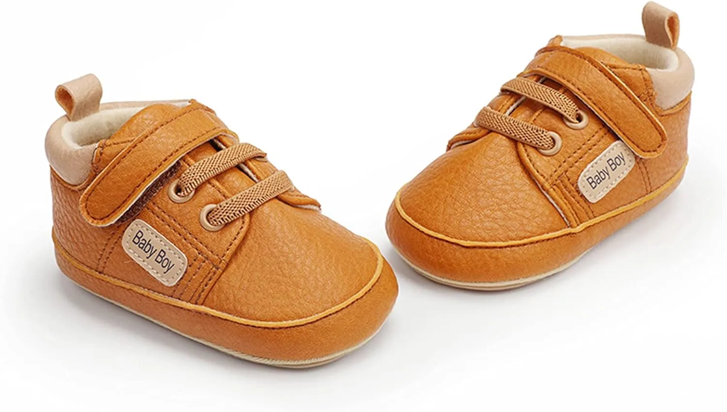 Toddler Baby Boys Girls Ankle Sneakers Soft Anti-Slip Sole PU Leather Newborn Prewalker First Walking Crib Sho