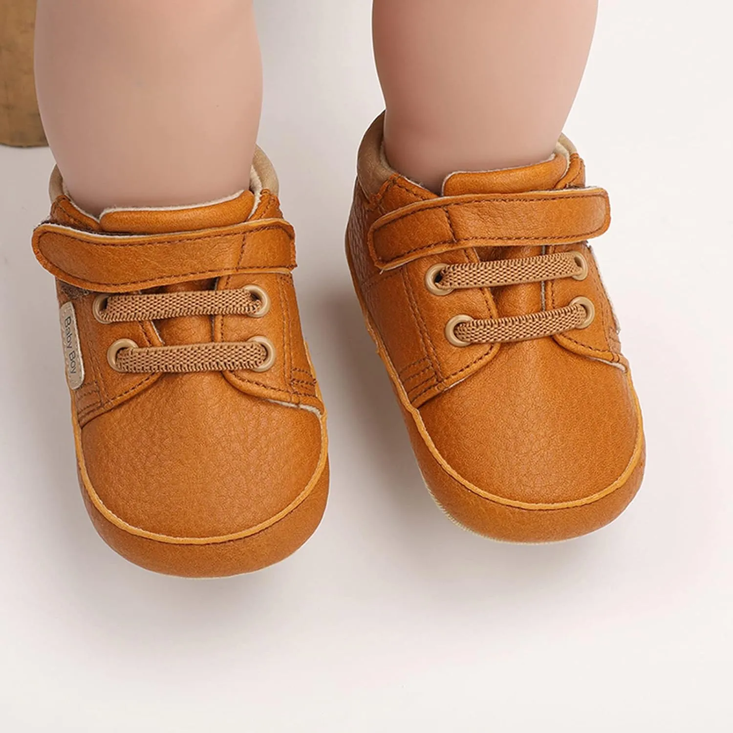 Toddler Baby Boys Girls Ankle Sneakers Soft Anti-Slip Sole PU Leather Newborn Prewalker First Walking Crib Sho