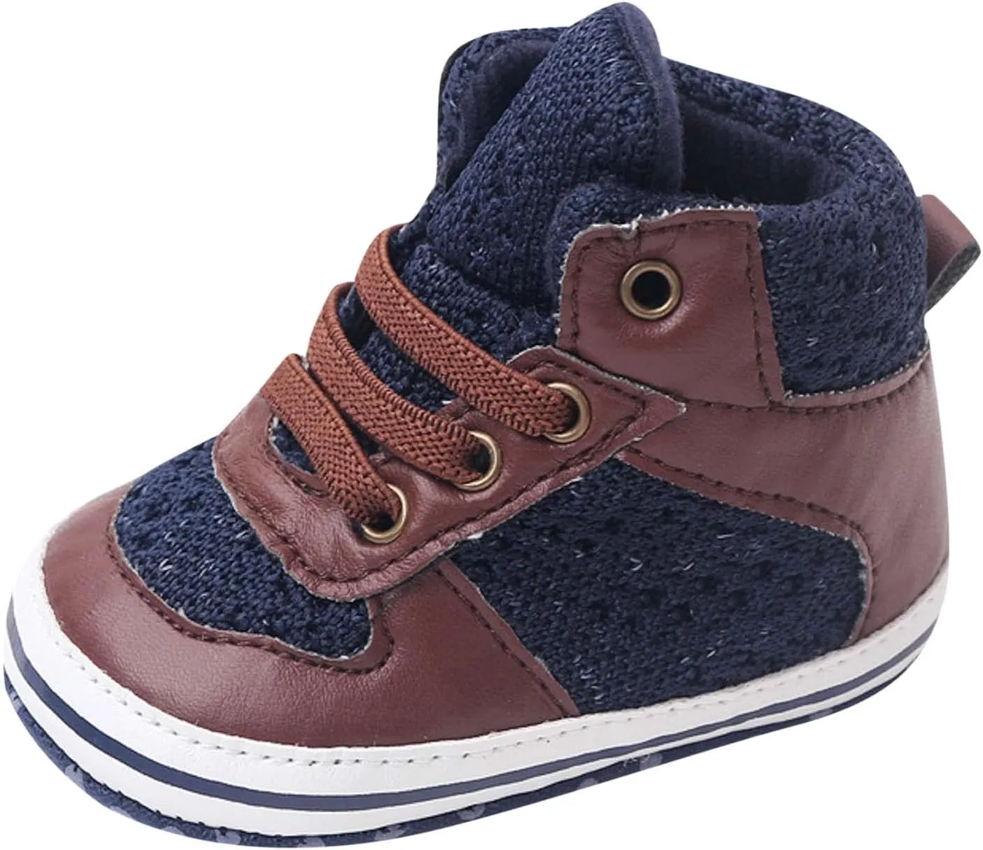 Toddler Baby Boys Girls High Tops Ankle Sneakers Infant Newborn Soft Sole Anti-Slip Prewalker First Walking Shoes