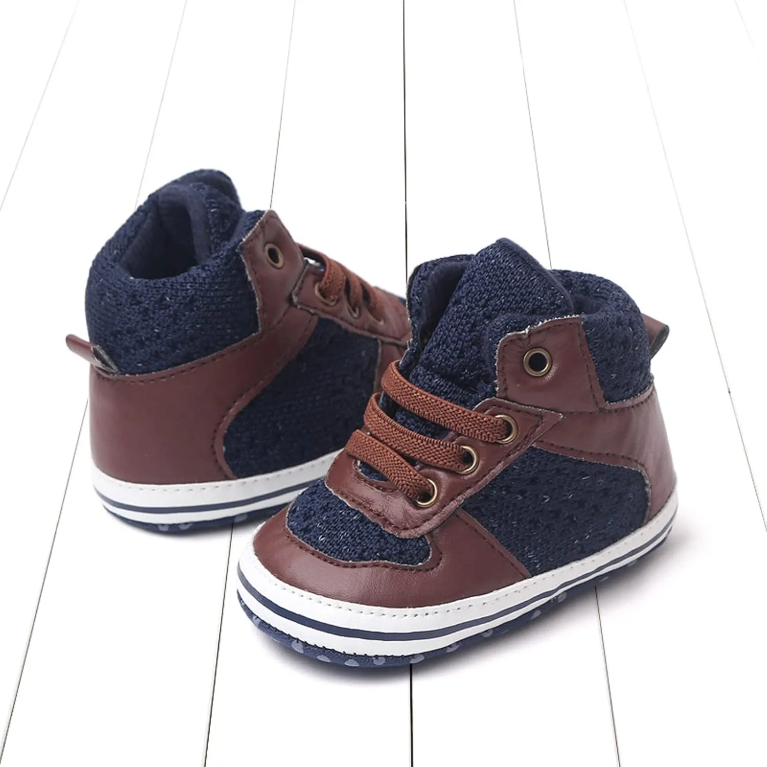 Toddler Baby Boys Girls High Tops Ankle Sneakers Infant Newborn Soft Sole Anti-Slip Prewalker First Walking Shoes