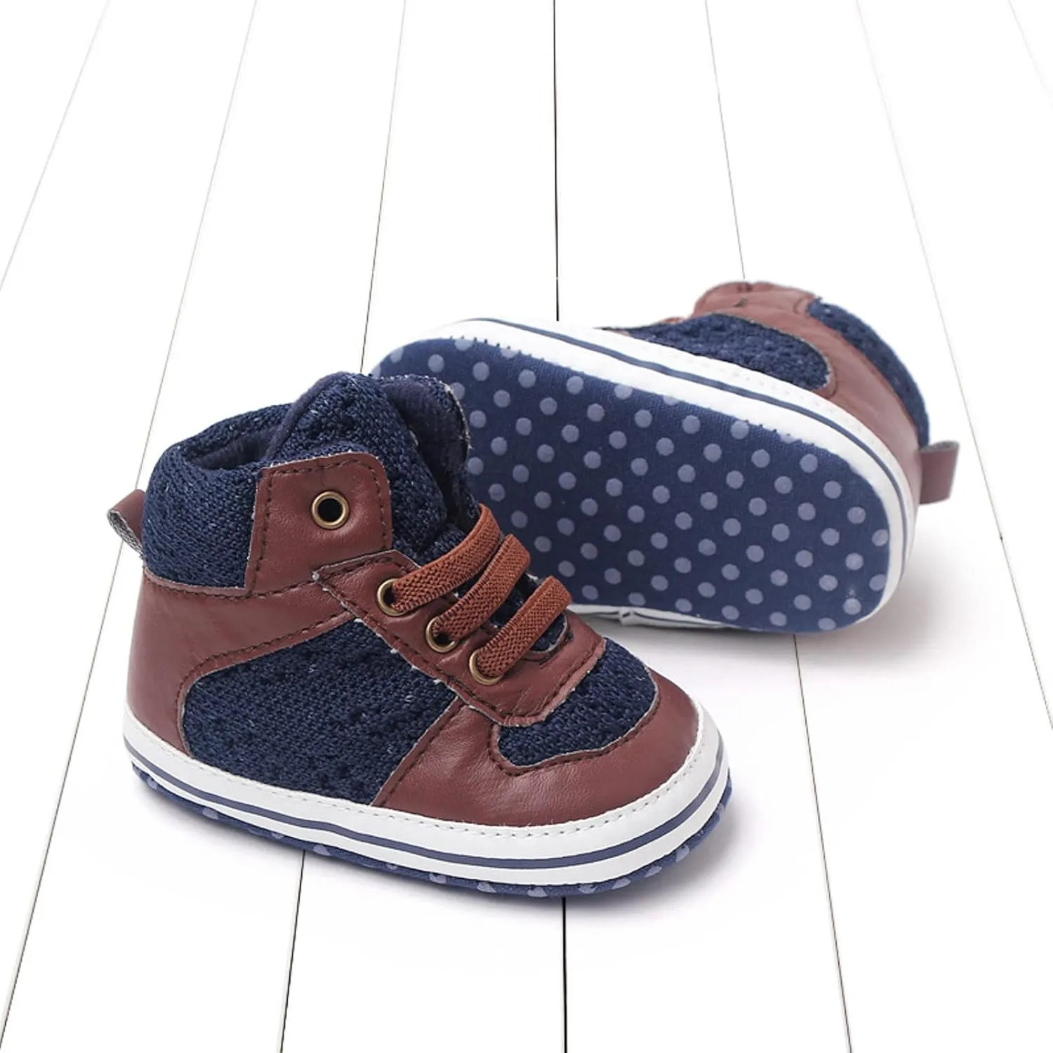 Toddler Baby Boys Girls High Tops Ankle Sneakers Infant Newborn Soft Sole Anti-Slip Prewalker First Walking Shoes