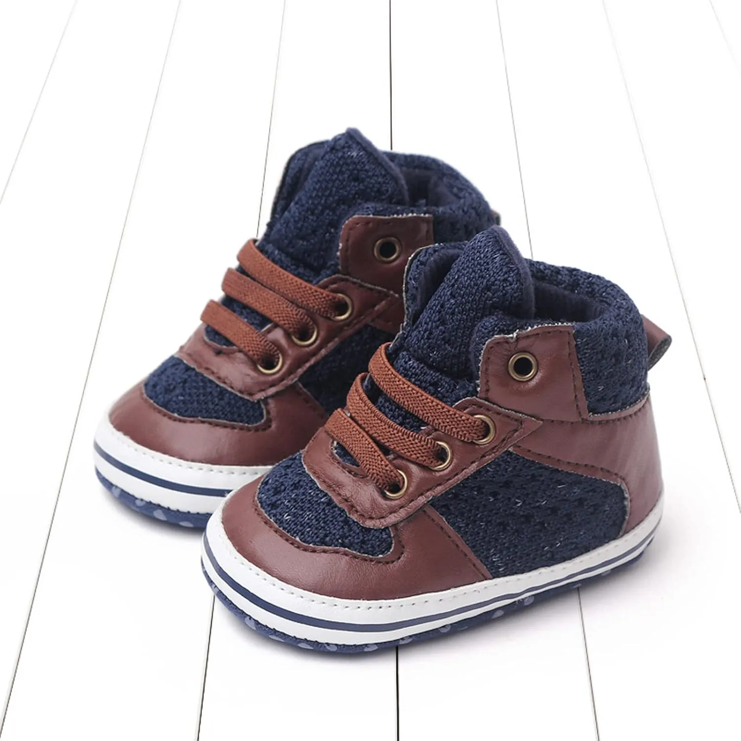 Toddler Baby Boys Girls High Tops Ankle Sneakers Infant Newborn Soft Sole Anti-Slip Prewalker First Walking Shoes