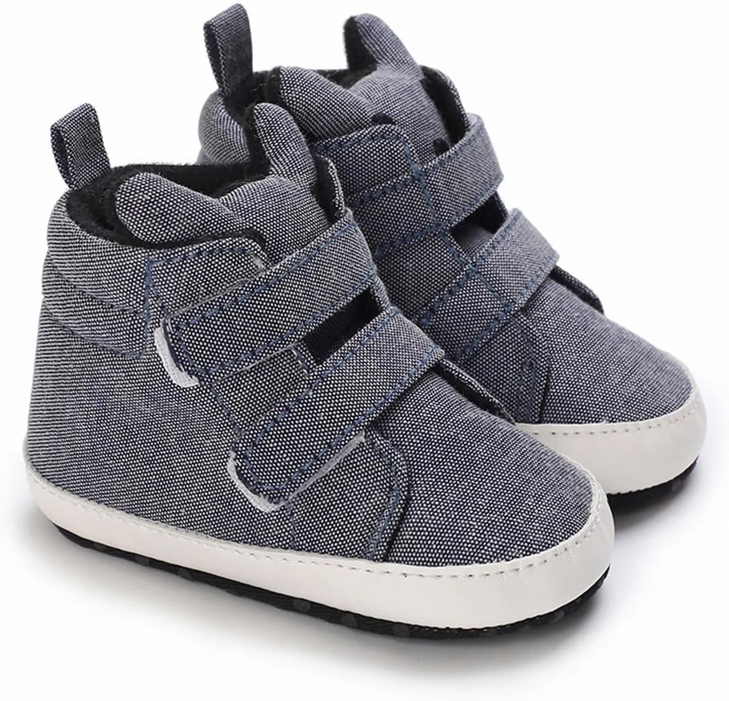 Toddler Baby Boys Girls High Tops Ankle Sneakers Soft Anti-Slip Sole PU Leather Moccasis Infant Shoes
